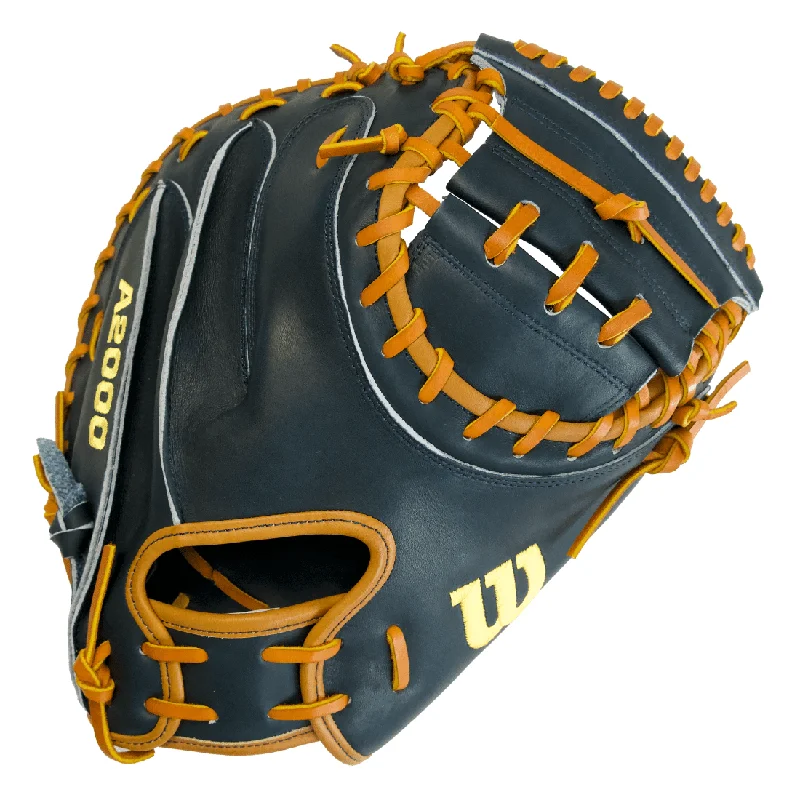 Wilson A2000 CM33 "Navy Heritage" 33" Baseball Catcher's Mitt: Navy and Saddle Tan