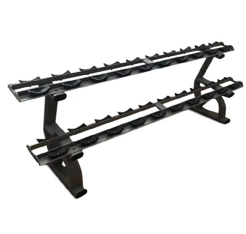 2 Tier Dumbbell Rack with Saddles PL7337 (holds 5-50lb round dumbbells)