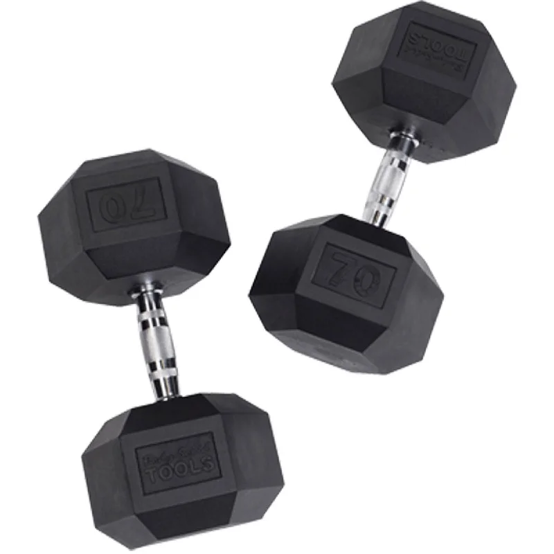 Body Solid Rubber Hex Dumbbells