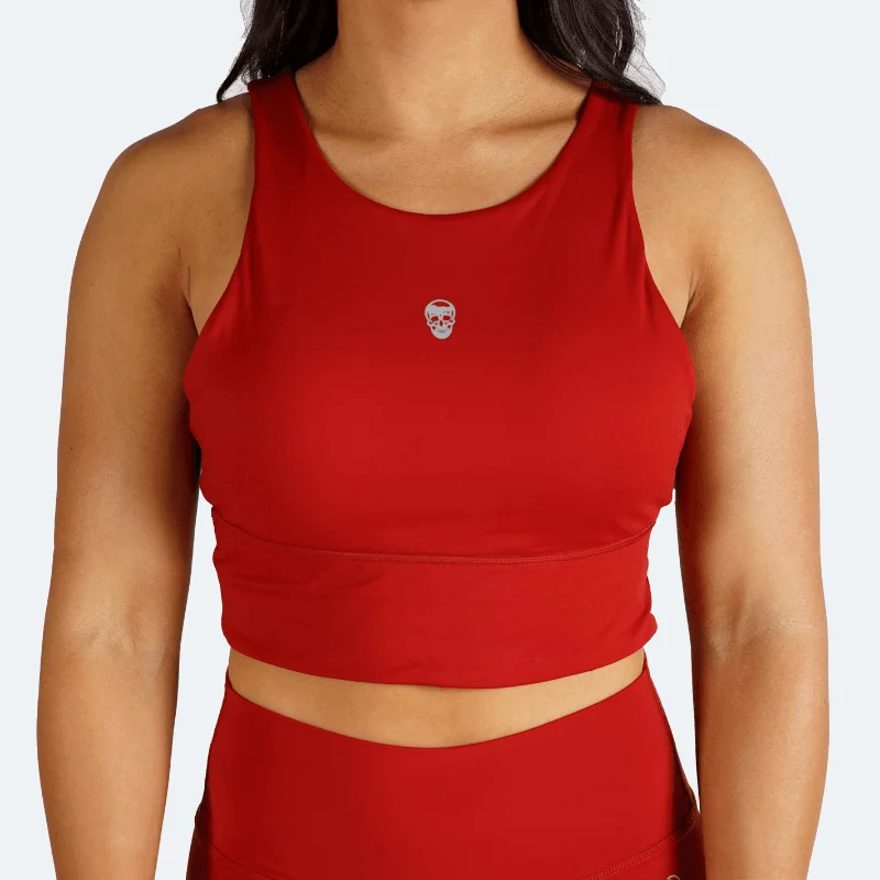 Revive High Neck Bra - Red