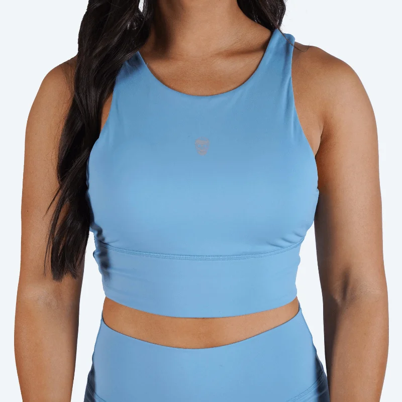 Revive High Neck Bra - Sky Blue