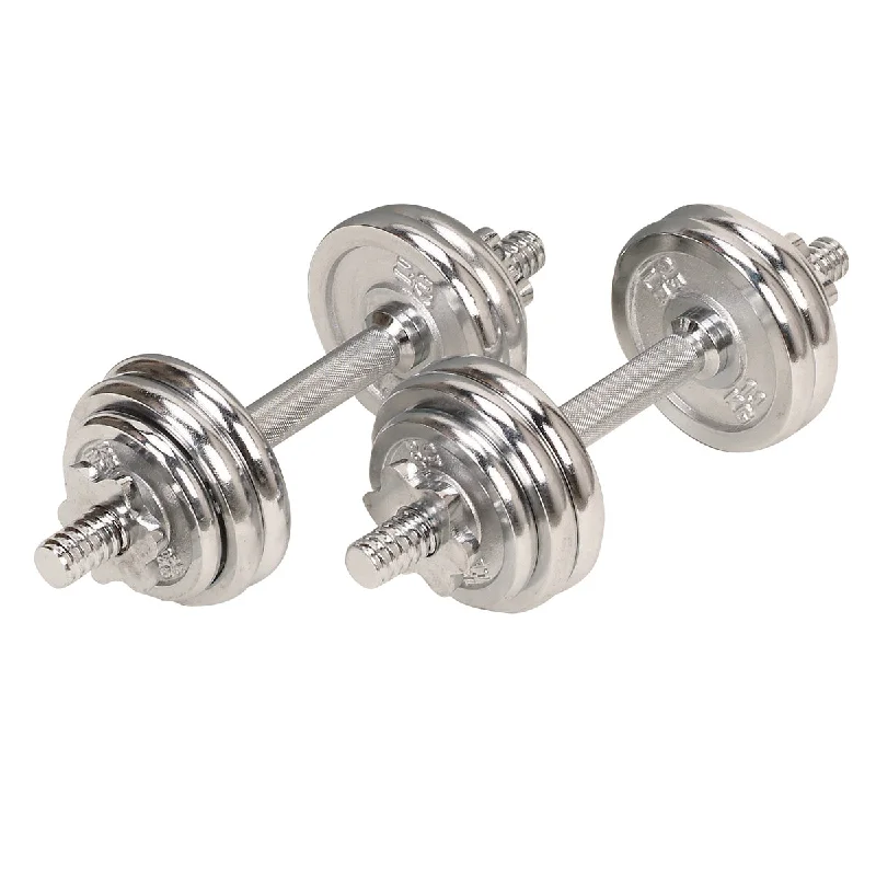 33 lb Chrome Dumbbell Set w/ Carry Case