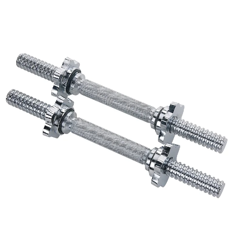 14'' Dumbbell Bar Handles Set Threaded with Ring Collars