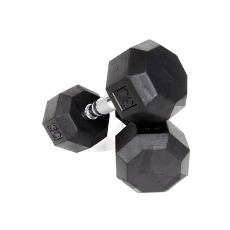 VTX 8-Sided Rubber Encased Dumbbells 5-100lb.